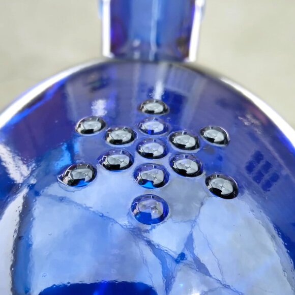 Beautiful Vitbot "Fruit of Life" Cobalt Blue Lead Free Glass Carafe Jug - Picture 7 of 10